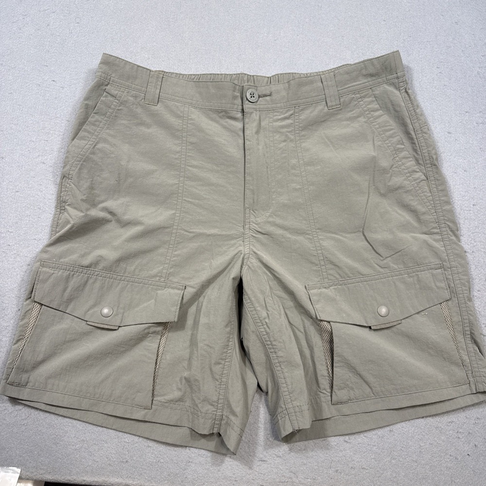 REI Co-Op Green Nylon Zip Pockets Relaxed Fit Shorts Outdoor Hiking Mens 36
